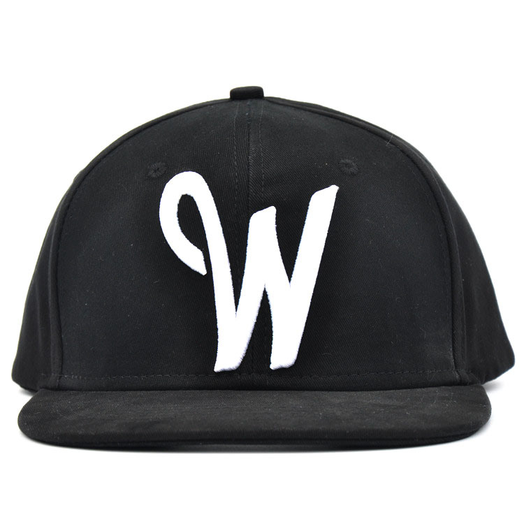 6-Panel Wholesale Cotton Black Embroidery Custom Sports Plain Baseball Snapback Cap