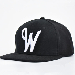 6-Panel Wholesale Cotton Black Embroidery Custom Sports Plain Baseball Snapback Cap