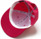 Cotton Red 6-Panel Adjustable Flat Bill Blank Snap Back Cap