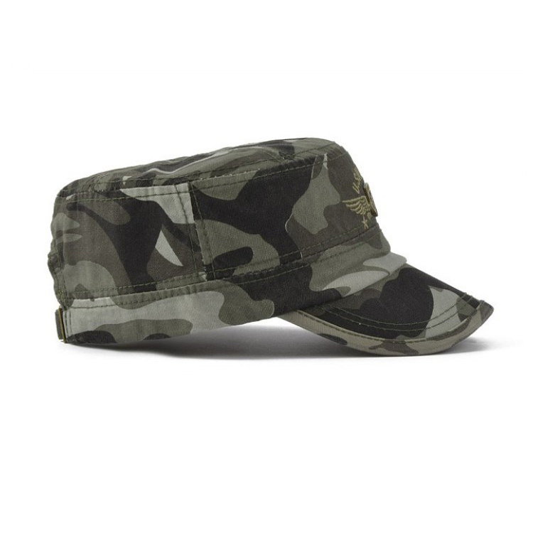 Men's Custom Embroidered Cotton Green Camouflage Camo Army Baseball Cap