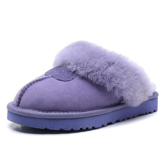 Indoor Floor Fur Slippers China Sheepskin 100% Pure Wool Fluffy Sheepskin Slippers
