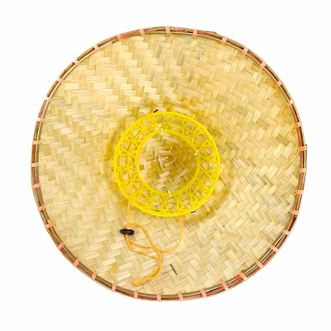 Sedex Audit 100% Bamboo Straw Adjustable Mesh Chinese Bamboo Hat