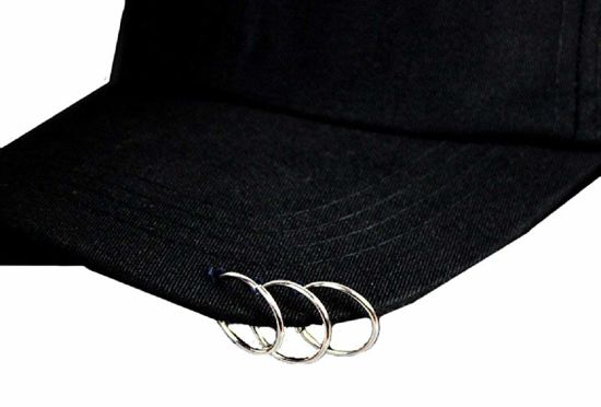 Unisex Adjustable Silver Ring Piercing Rock Cotton Korean Baseball Cap