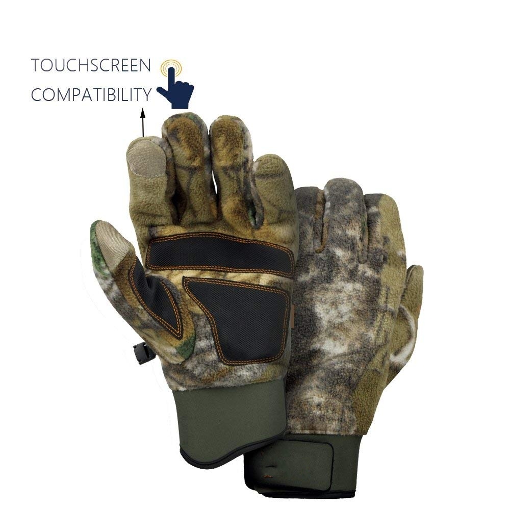 Custom Polyester Camouflage Touchscreen Hunting Glove for Shooting Driving Padding Climbing