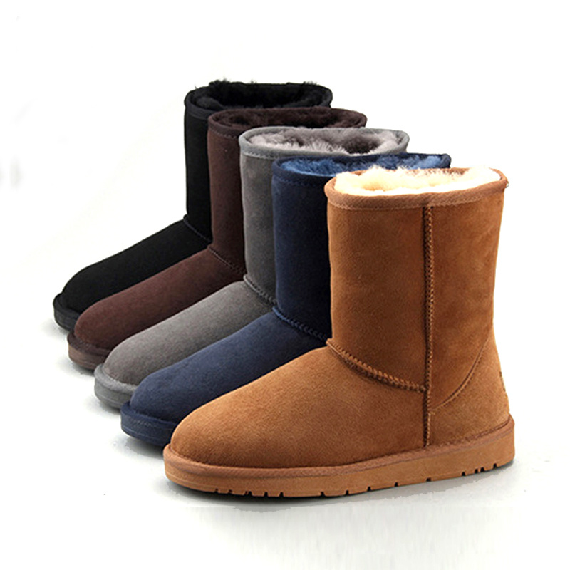 Winter Classic Comfortable Outdoor Water Proof Warm Sheep Fur Shoes Loafers Flats Boots