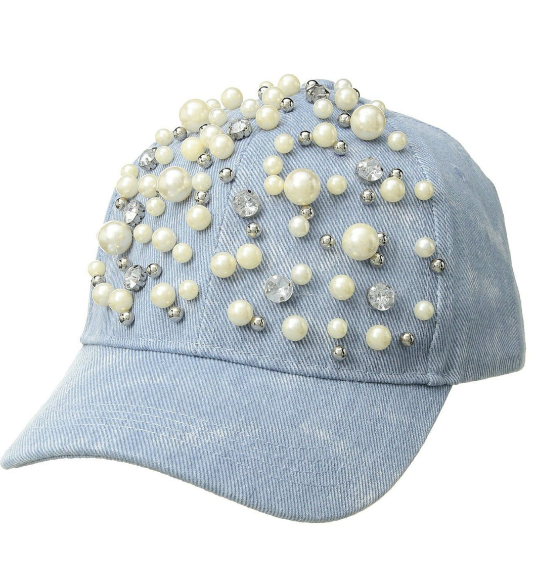 100% Cotton Women Twinkling Diamond Jewelry Pearl Sexi Hat