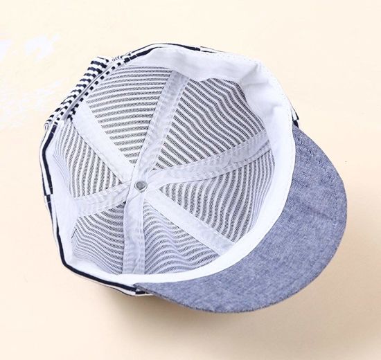 Wholesale Breathable Cotton Striped Sun Protection Bow Hat Custom Baby Baseball Cap