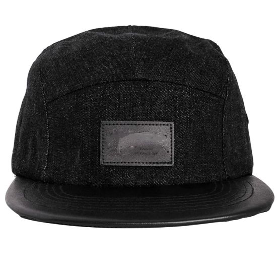 Sedex Audit Custom 5-Panel Patch Jeans Snapback with Leather Brim