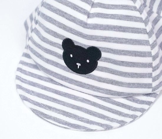 Embroidered Toddler Newborn Baby Baseball Type Stripe Soft Flat Brim Cap
