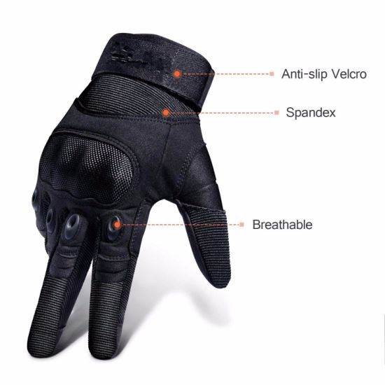 Adjustable Breathable Tactical Gloves Rubber Hard Knuckle Military Gloves