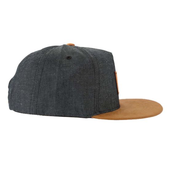 BSCI Audit Adjustable Cotton & Denim Leather Patch Snapback Cap