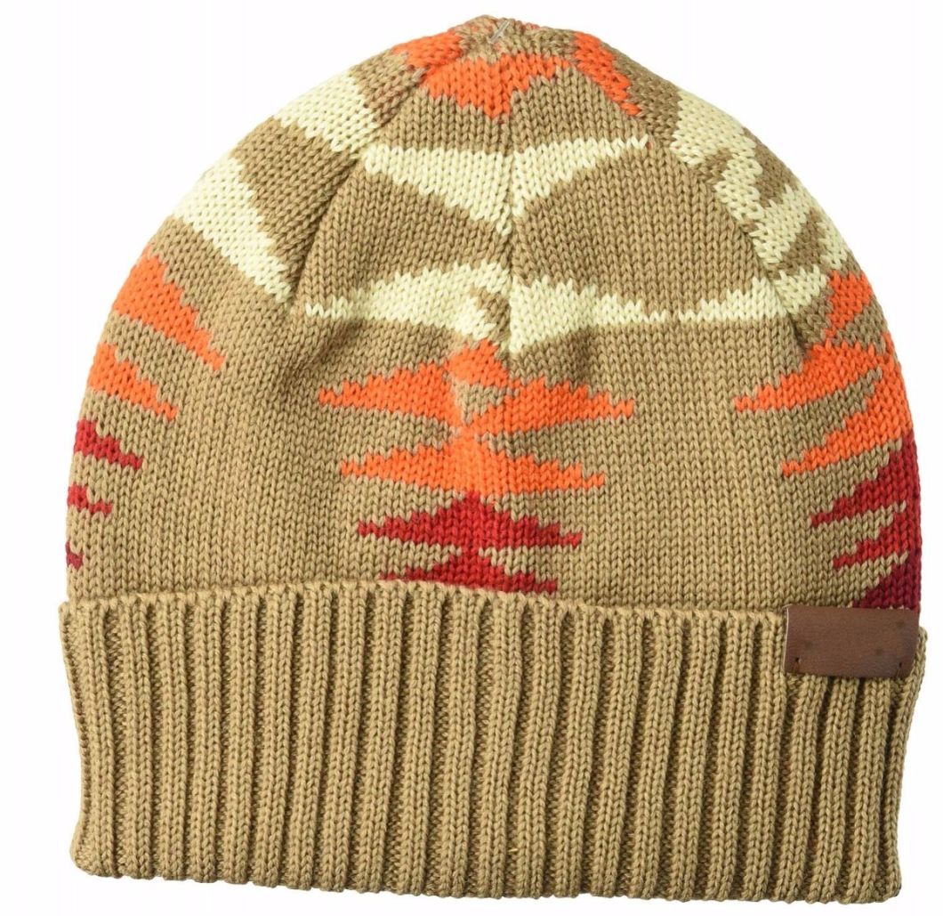 Custom 100% Wool Winter Folded Cuff Ribbed Beanie Knitting Cap