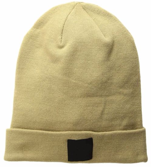 Custom Acrylic Warm Beanie Knitted Patch Wide Cuff Sample Hat
