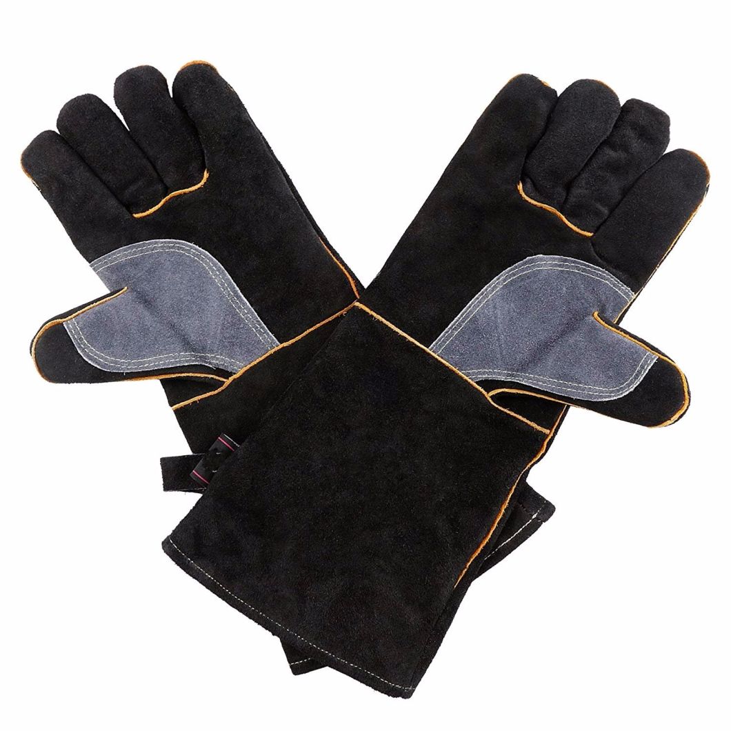 BSCI Audit 100% Leather Heat Resistant Gloves with Kevlar Stitching