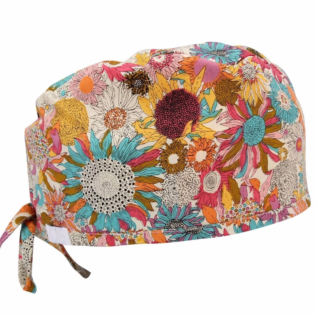 Wholesale Easy Adjustment 100% Cotton Unisex Scrub Cap with Cord Lock