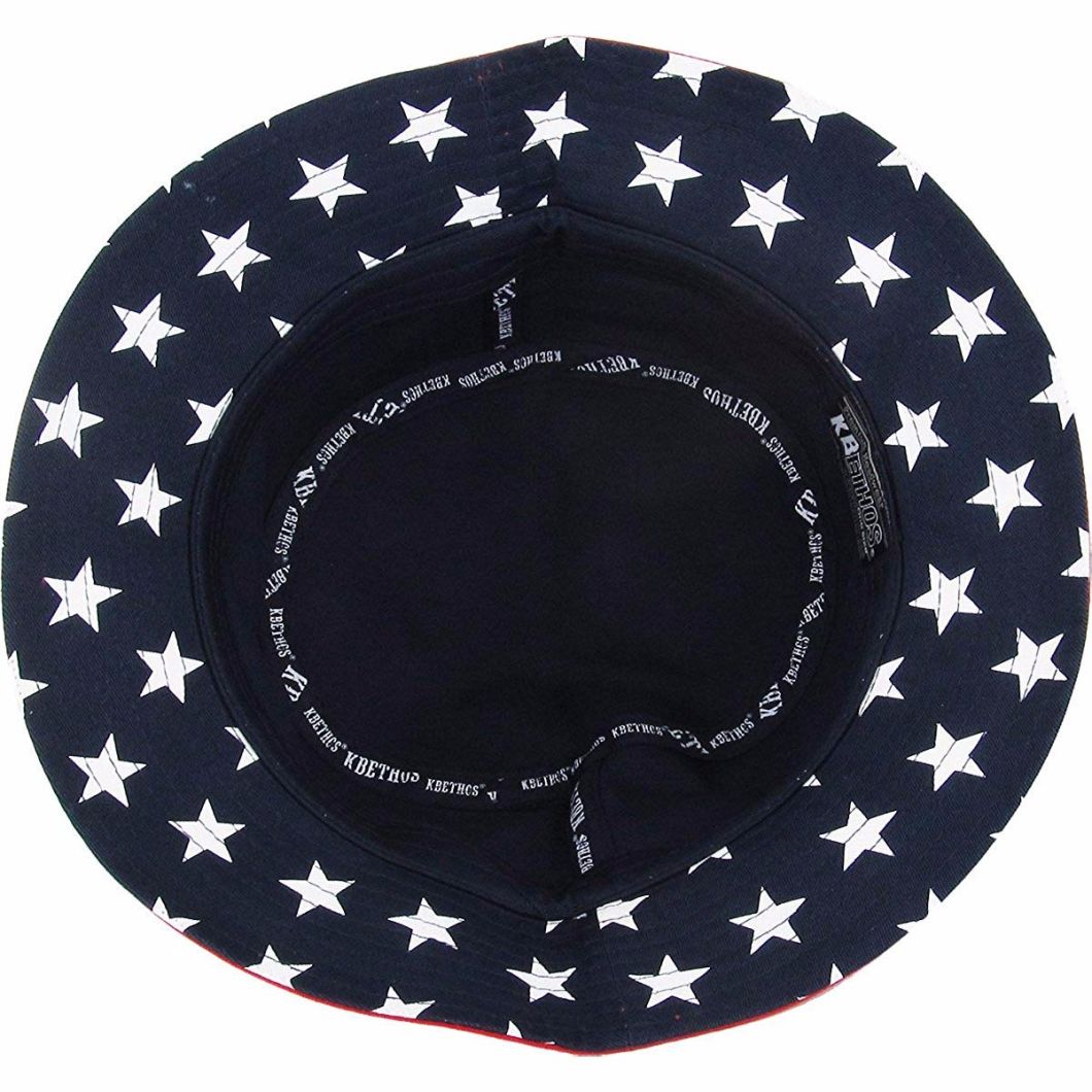 100% Cotton Unisex American Flag Print Bucket Free Sample Hat