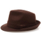 Wholesale Men′s Wool Blend Short Brim Fedora Brown Trilby Hat with Band