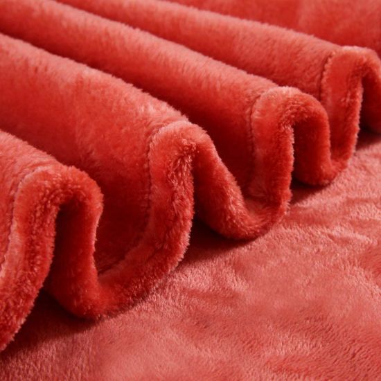 Breathable Polyester Flannel Fleece Cozy Plush Fuzzy Throw Coral Blanket