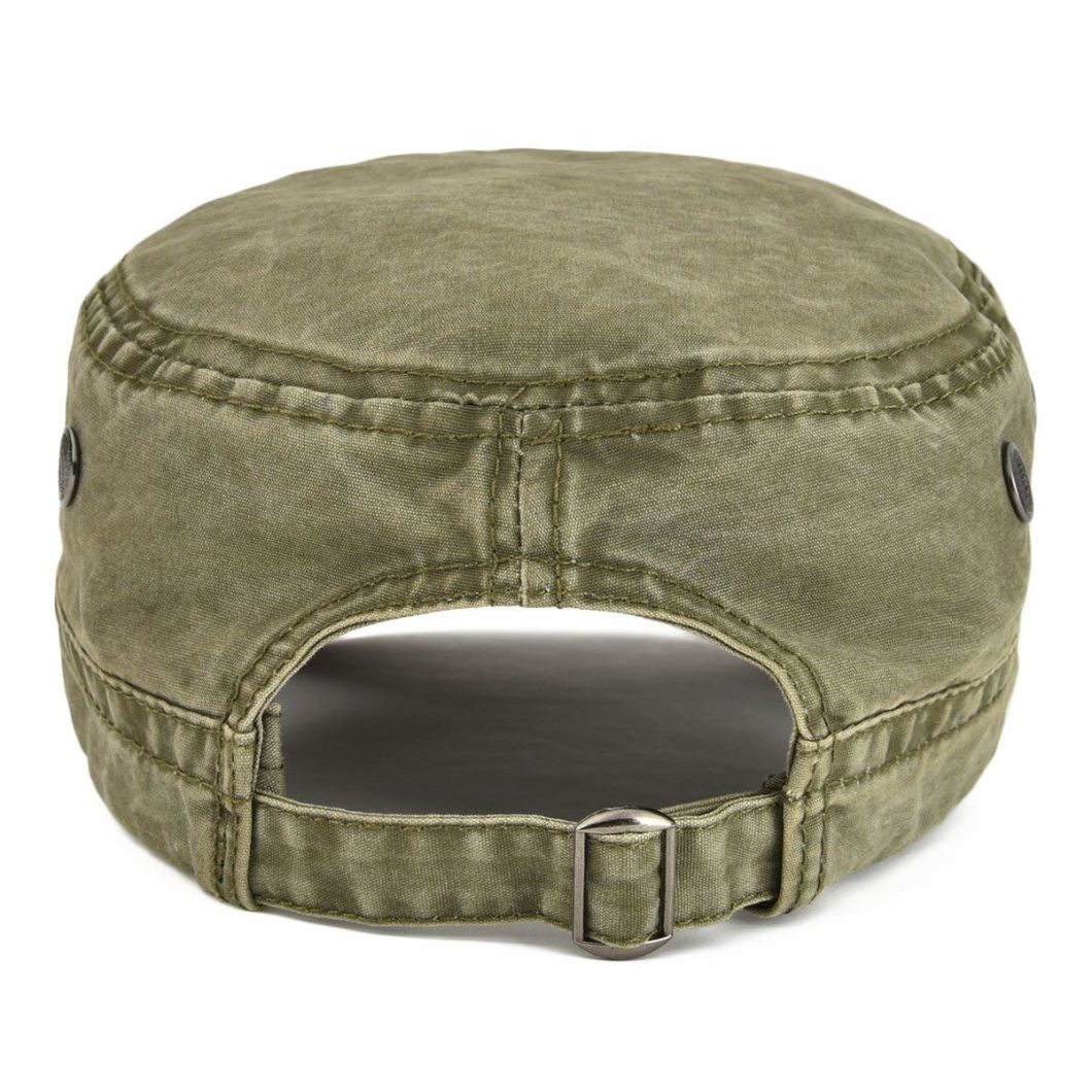 Adjustable Cadet Army Hat Vintage Cap Washed Cotton Military Cap