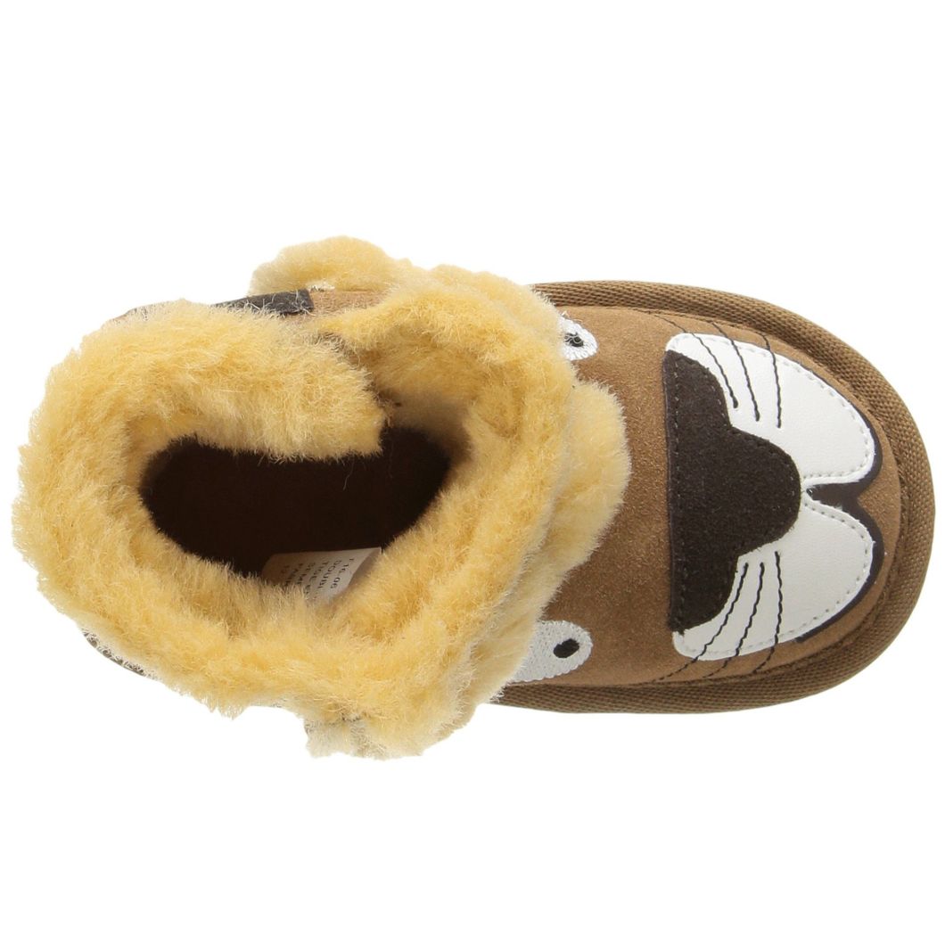 Sedex Audit Winter Cute Lion Animal Cartoon Wool Fur Snow Boots for Kids and Children