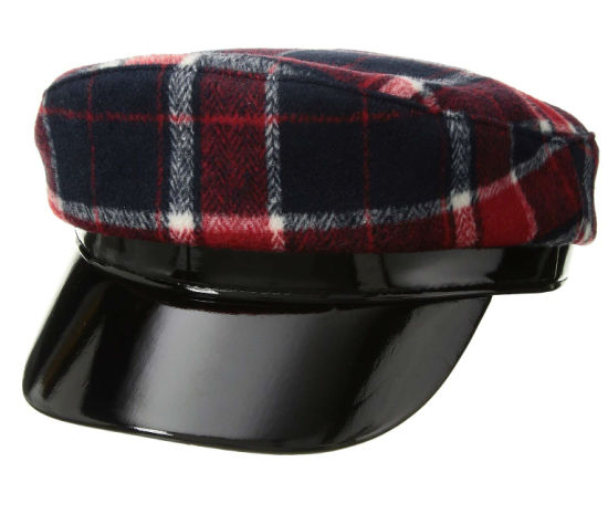 BSCI Audit Interior Sweatband Striped Captain Hat with Leather Brim