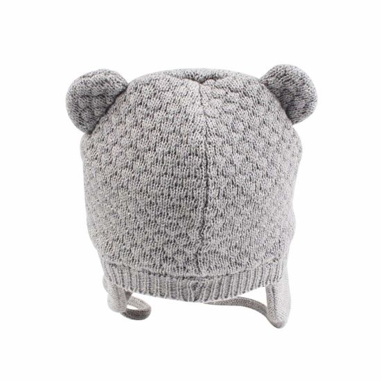 Wholesale Winter Warm Bear Toddler Earflap Beanie Knitted for Baby Hat Cute