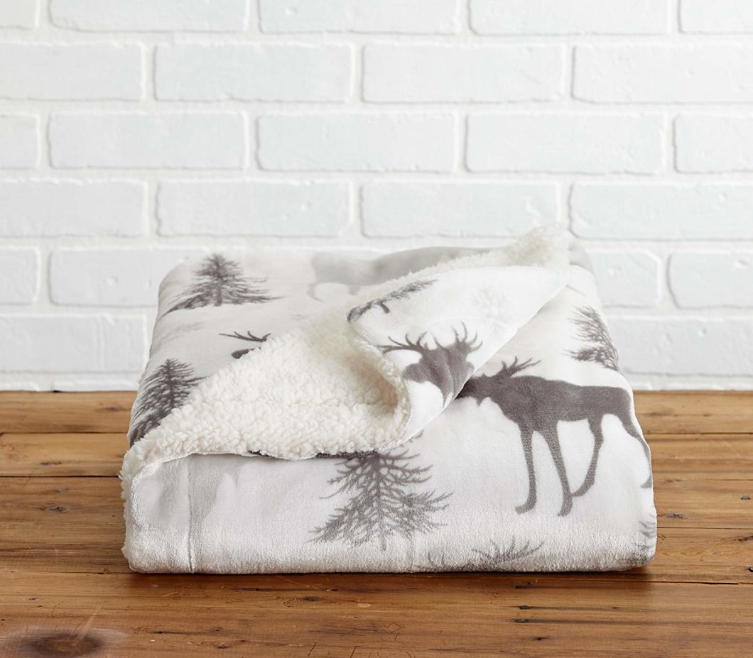 Sedex Audit 100% Polyester Reversible Sherpa Velvet Plush Luxury Berber Fleece Blanket