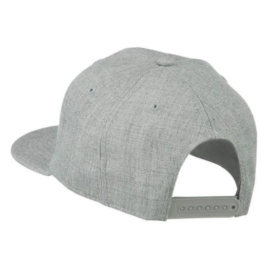 Custom 100% Wool Woven Flat Bill 6-Panel Blank Wool Snapback