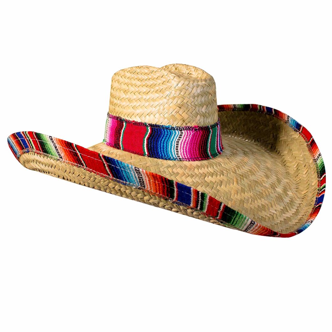 Cowboy Multi-Color Mexico Straw Mini Sombrero Hat with Wide Brim