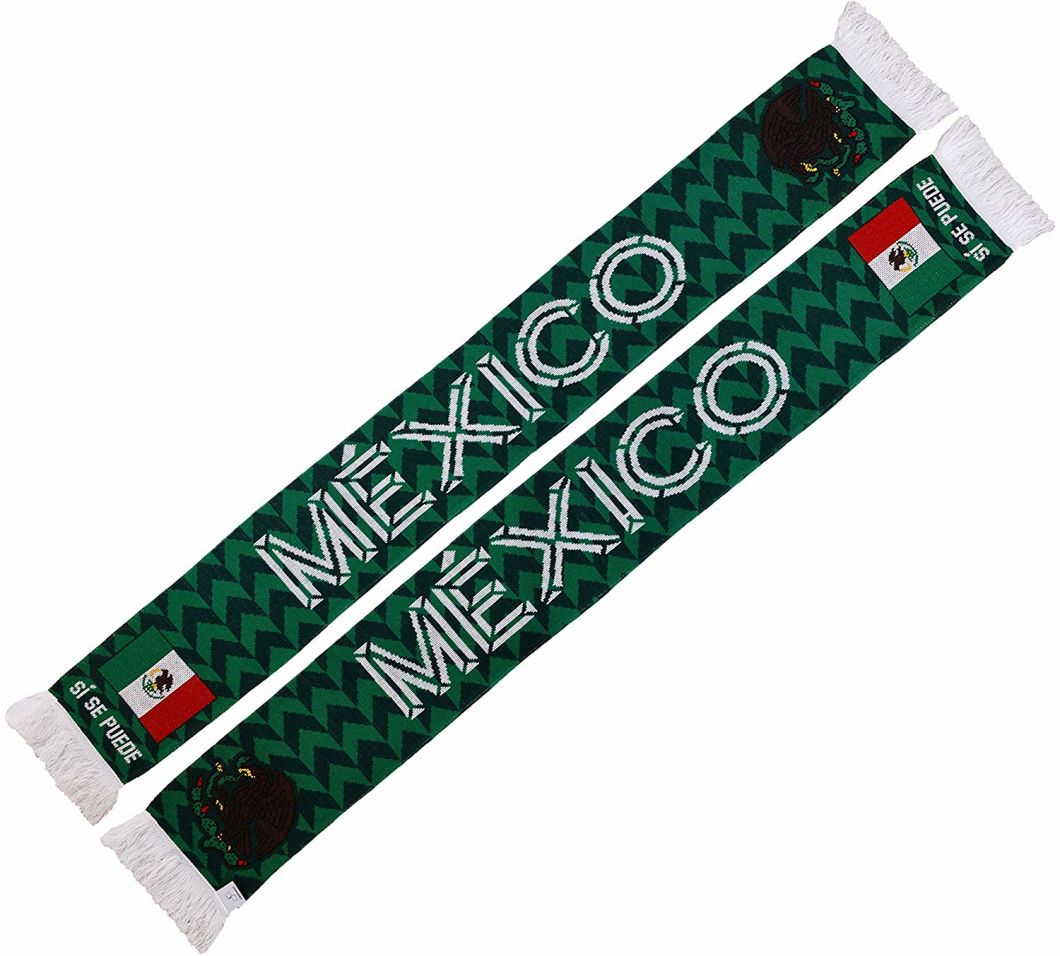 Wholesale 100% Acrylic Soccer Football Team Knit Football Scarf Custom