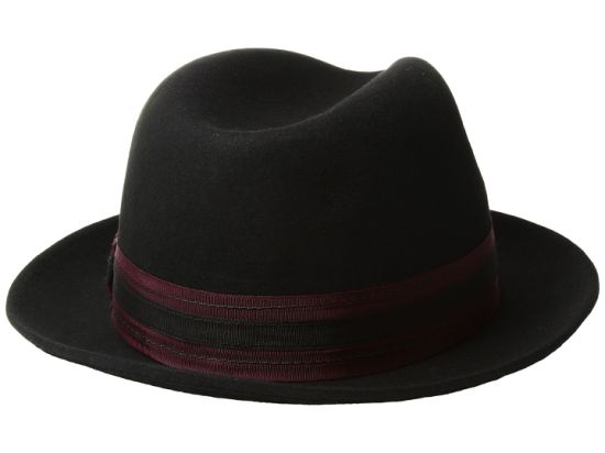 Short Brim Fedora Hat Wool with Pinched Center Dent Crown