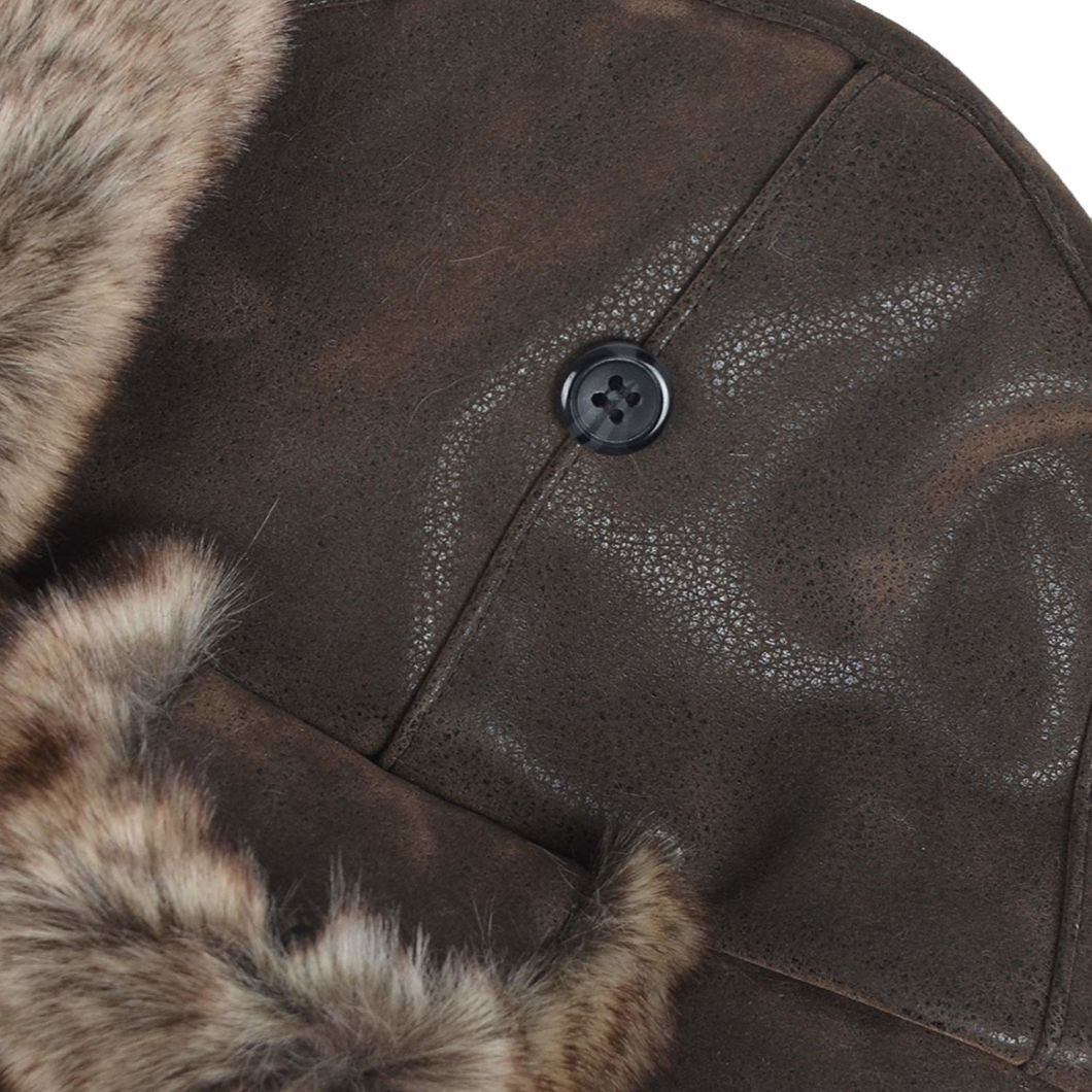 Winter Trapper Pilot Aviator Knit Russian Ushanka Leather Bomber Hat