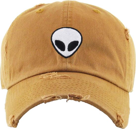 Adjustable Embroidered Alien Polo Style Washed Cotton Custom Dad Cap