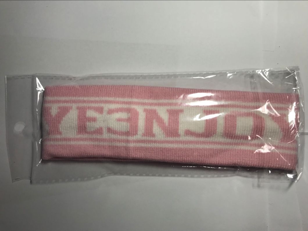 Custom Winter Embroidered Elastic Yoga Sports Sweatband Knit Headband