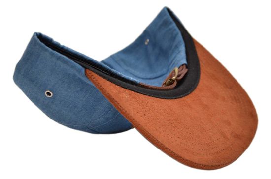 BSCI Audit 5 Panel Baseball Cap with Genuine Leather Strap Patch Logo