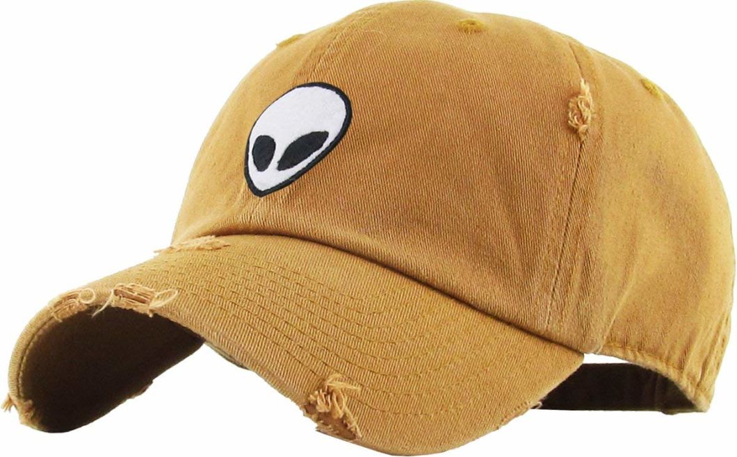 Adjustable Embroidered Alien Polo Style Washed Cotton Custom Dad Cap