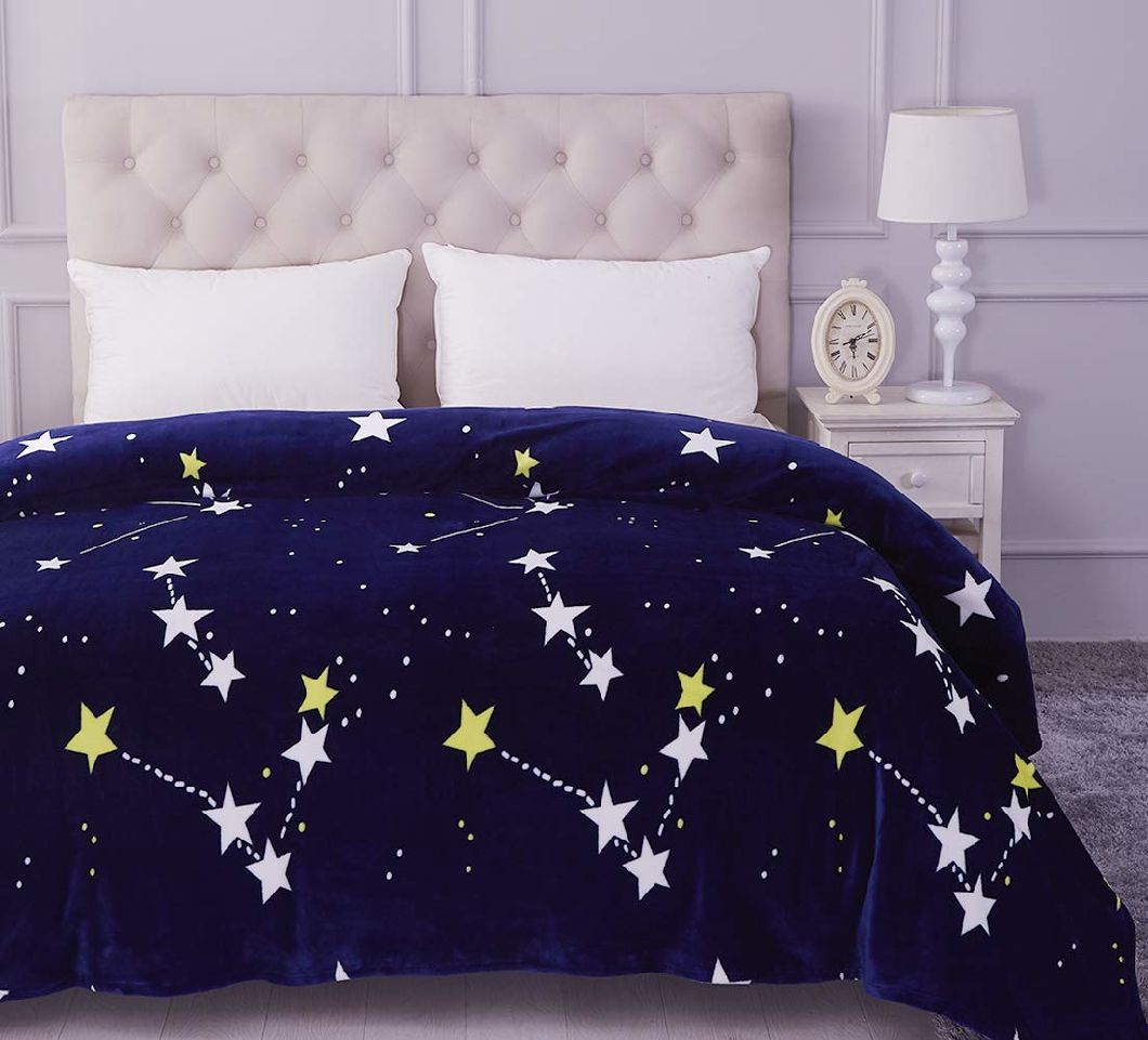 100% Polyester Plush Soft Anti-Static Flannel Fleece Printed Blanket