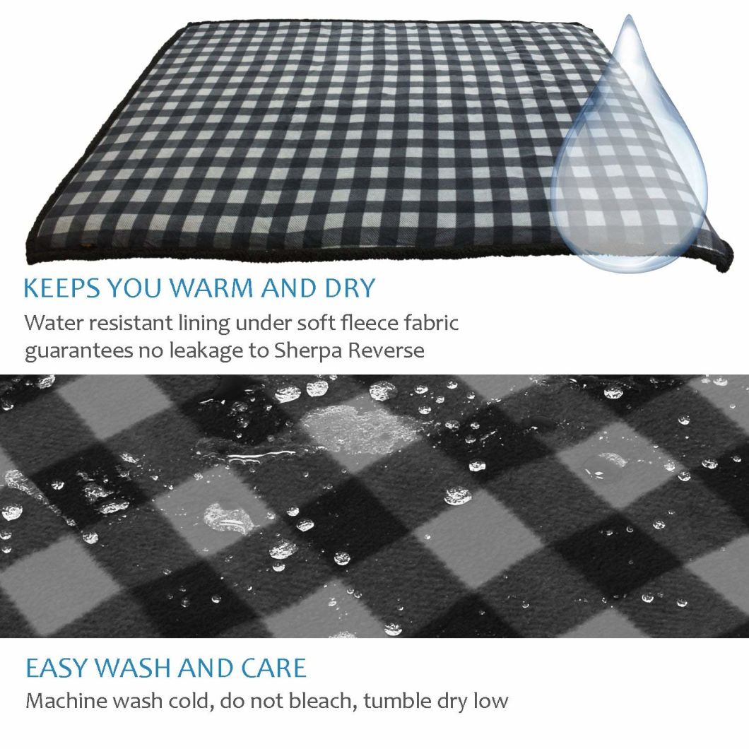 Wholesale Custom Durable Reversible Plush Sherpa Waterproof Fleece Blanket