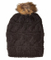 100% Acrylic Winter Warm Ribbed Edge Beanie Knitted Slouchy Pompoms Fur Hat