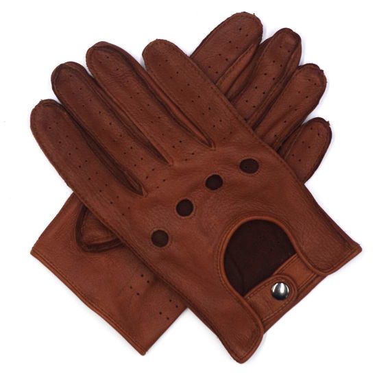 Mens Leather Driving Gloves with 100% Soft Shell Italian Deerskin