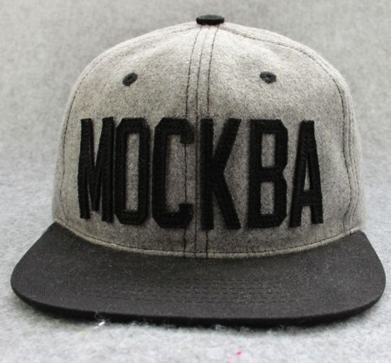 BSCI Audit Adjustable Leather Felt Snapback Applique Embroidery Cap