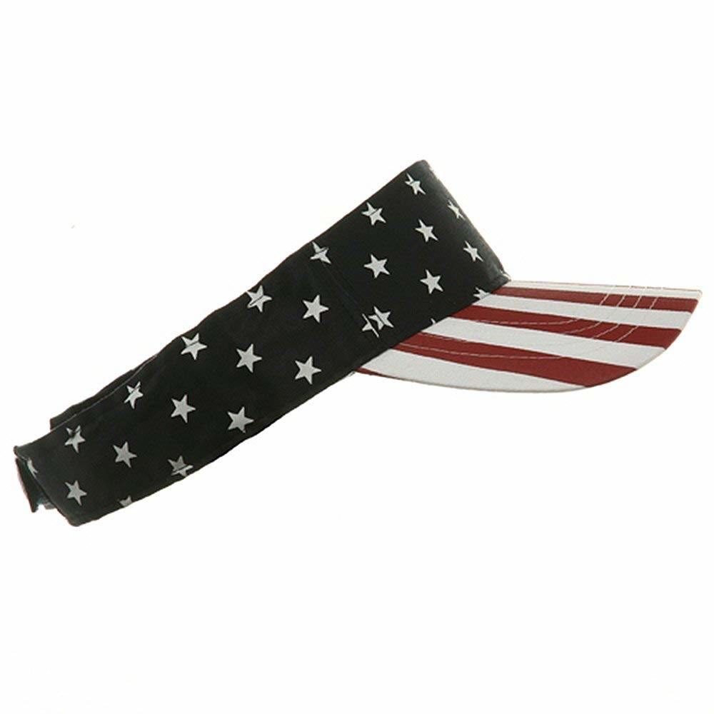BSCI Audit 100% Cotton Adjustable USA Flag USA Star Stripe Print Visor