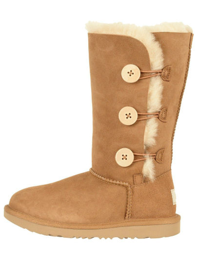 Sedex Audit Three Buttons Warm Sheep Wool Ladies with The Fur of Raccoon Long Boots