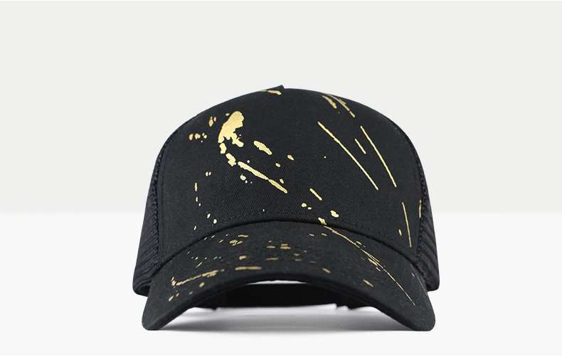 Printed Cotton Dome Black Custom Sport Running Baseball Mesh Cap