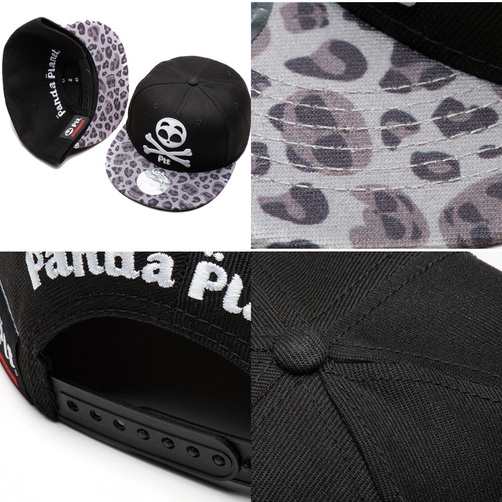 6-Panel Wholesale Black Embroidery Fashion Custom Snapback Caps Hats