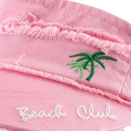 BSCI Audit Adjustable Strap Custom Running Embroidery Logo Pink Sun Visor Hat