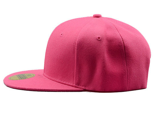Cotton Red 6-Panel Adjustable Flat Bill Blank Snap Back Cap