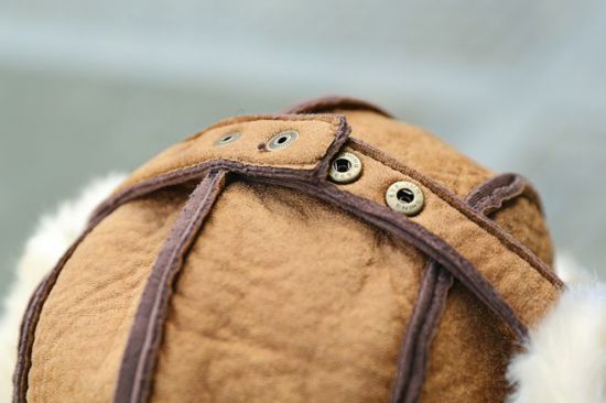 Russian Winter Earflaps Lamb Fur Leather Trooper Hat Australian Shearling Sheepskin Ushanka Trapper Hat