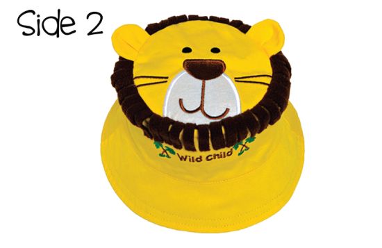 100%Cotton Cartoon Animal Reversible Embroidered Funny Kids Bucket Hat