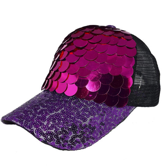 Sedex Audit 100% Cotton Bling Mermaid Adjustable Mesh Party Trucker Sequin Caps